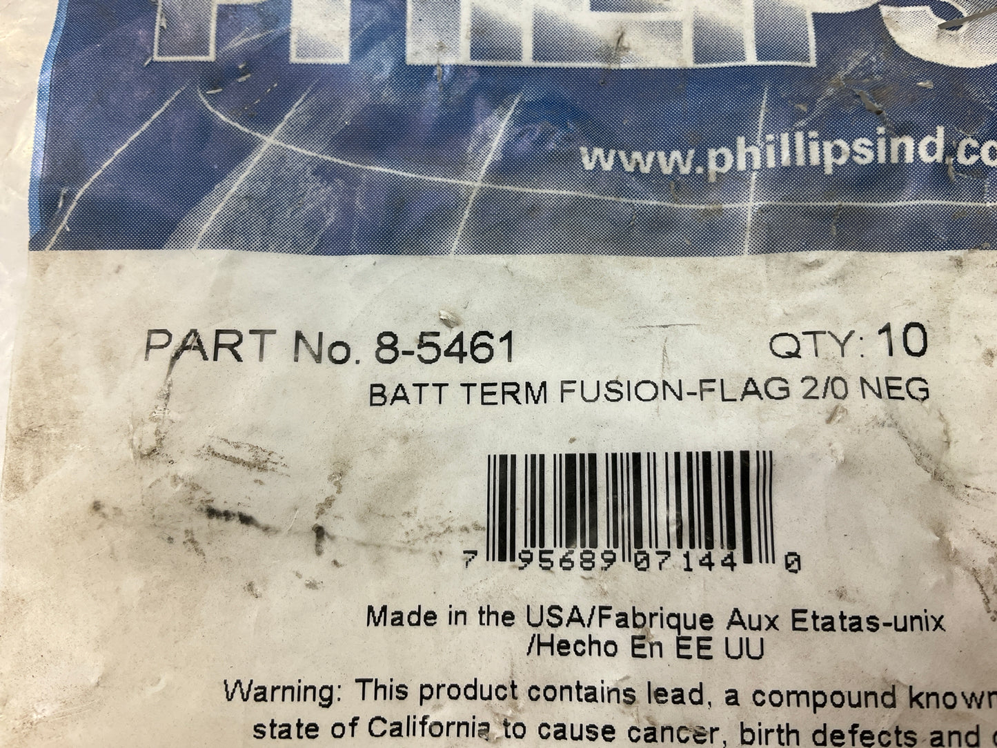 (10) Phillips 8-5461 Battery Terminals, Fusion Flag,  Negative, 2/0 Gauge