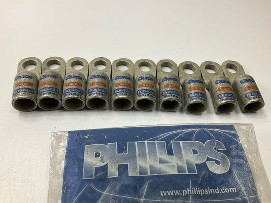 (10) Phillips 8-5963 Battery Terminal HD Lug 2/0 Gauge, 3/8'' Hole