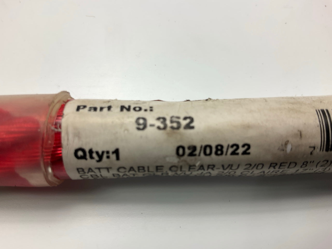 Phillips 9-352 Battery Jumper Cable 8'' Length, 2 Lugs, Translucent Red, 2/0 Ga