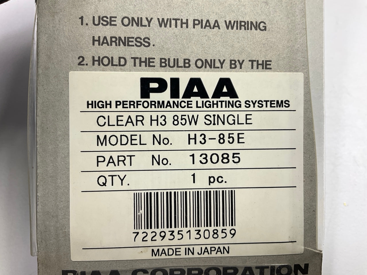 PIAA 13085 Fog Light Bulb, H3, 85W; 3200K