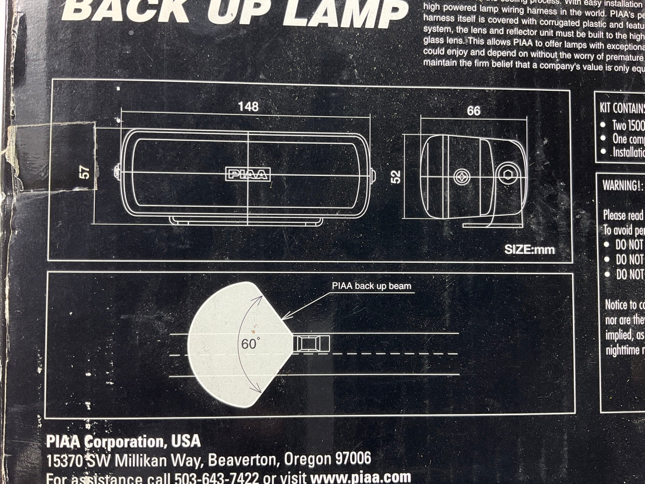 PIAA 1540 1500 Back-Up Clear Halogen Flood Light Lamp Kit
