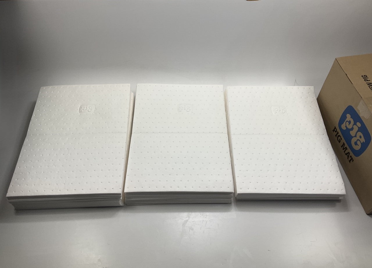 Pig 26300 Water-Repellent, Oil-Absorbent, Med-Weight Mat Pad 15'' X 20'' 100 Pack