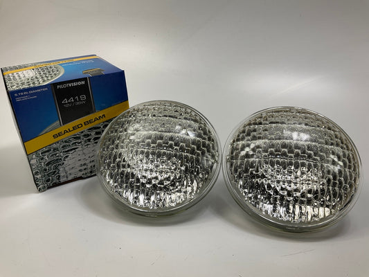 (2) Pilot 4419 Sealed Beam Headlight Lamp Light Bulb 12V 35W