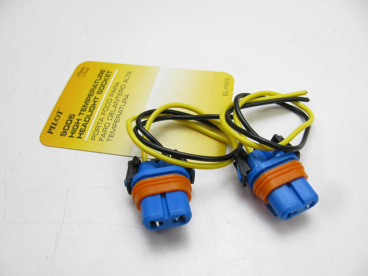 (2) Pilot 9006 Headlight Bulb Fog Light Socket Adapter Connector Wiring Harness