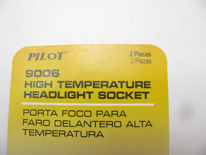 (2) Pilot 9006 Headlight Bulb Fog Light Socket Adapter Connector Wiring Harness