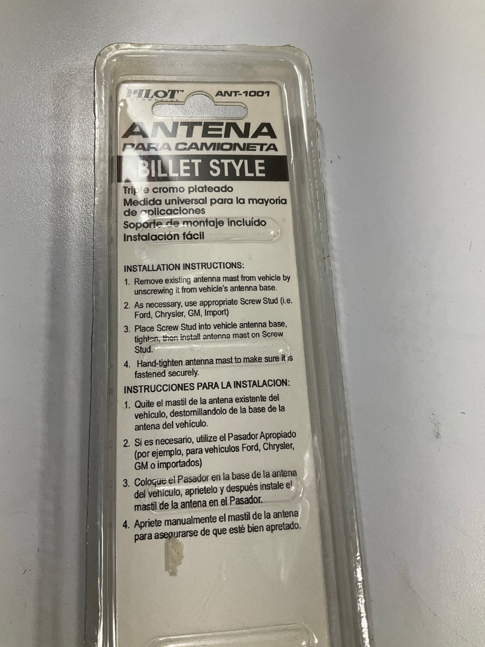 Pilot ANT-1001 Universal Billet Style Antenna W/ Steel Rod Mast