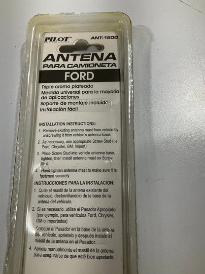 Pilot ANT-1200 Chrome Plated Truck Antenna With Ford Logo