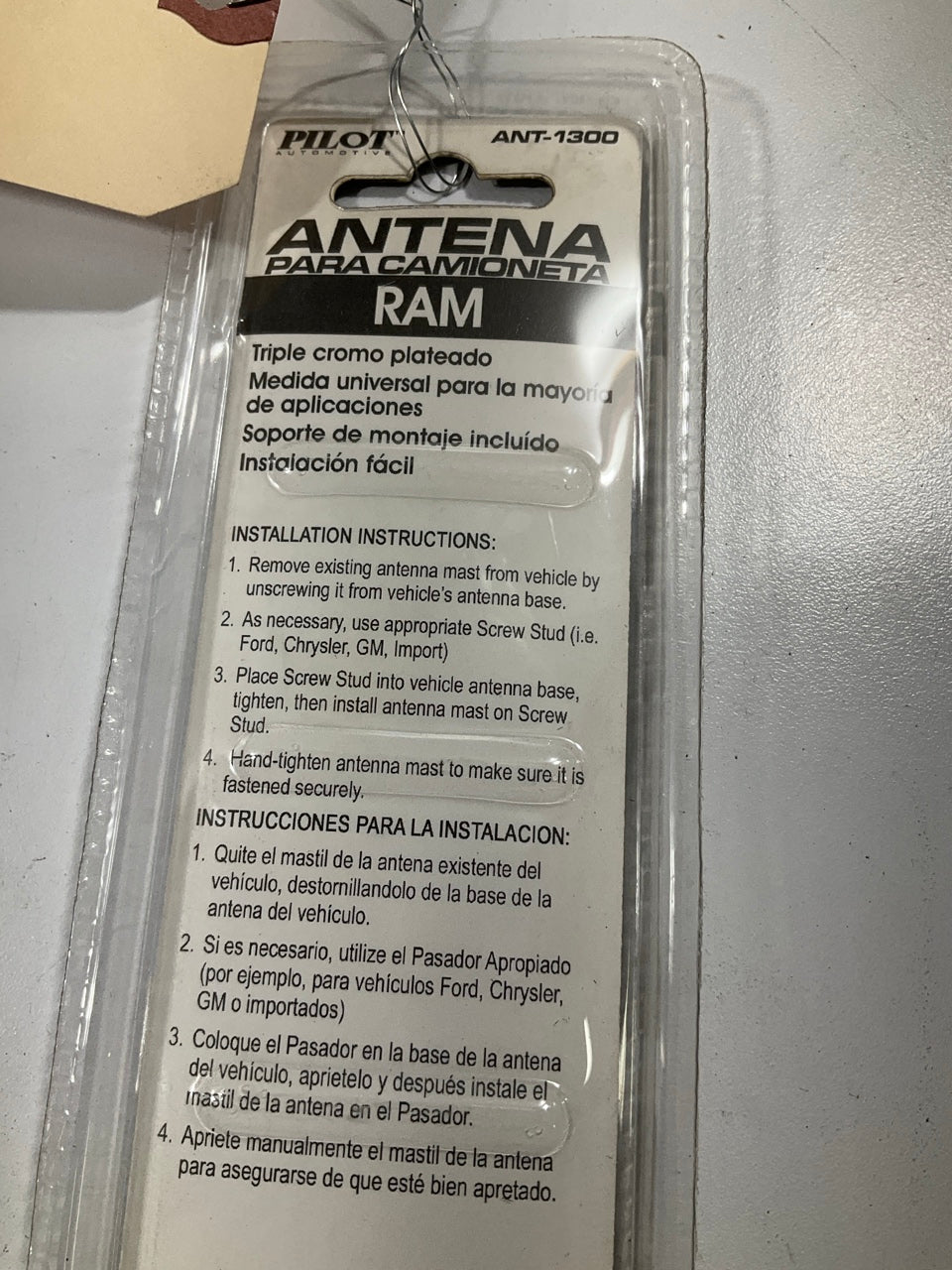 Pilot ANT-1300 Universal Chrome Replacement Car Antenna For Ram