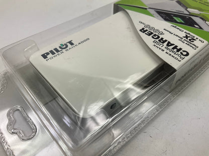 Pilot CA-9100W Cell Phone Portable Power Charger Bank USB / Micro, 4000mAh WHITE