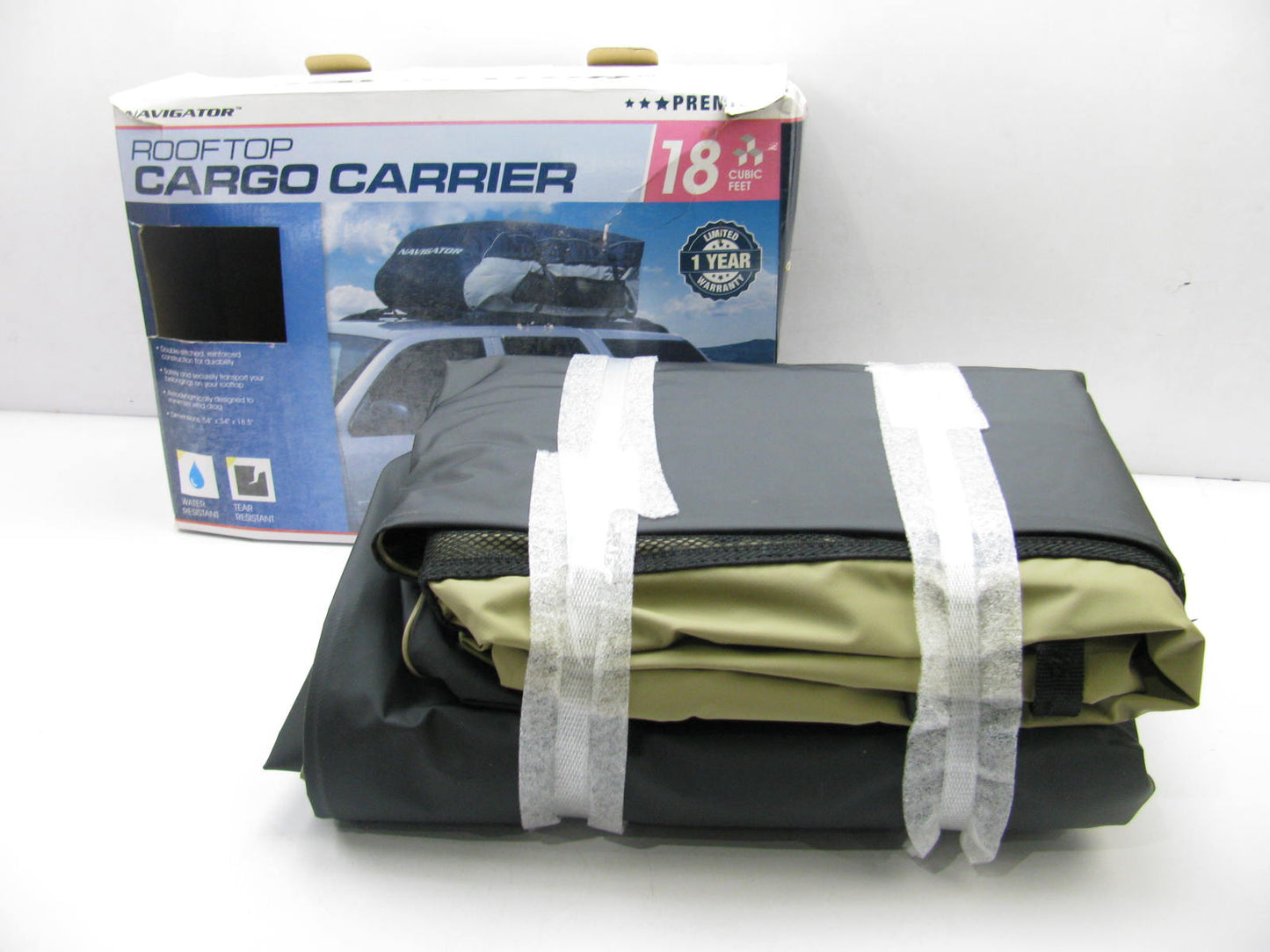 NAVIGATOR CG43 Aerodynamic Water Resistant Roof Top Cargo Carrier Bag - 18 Cu Ft