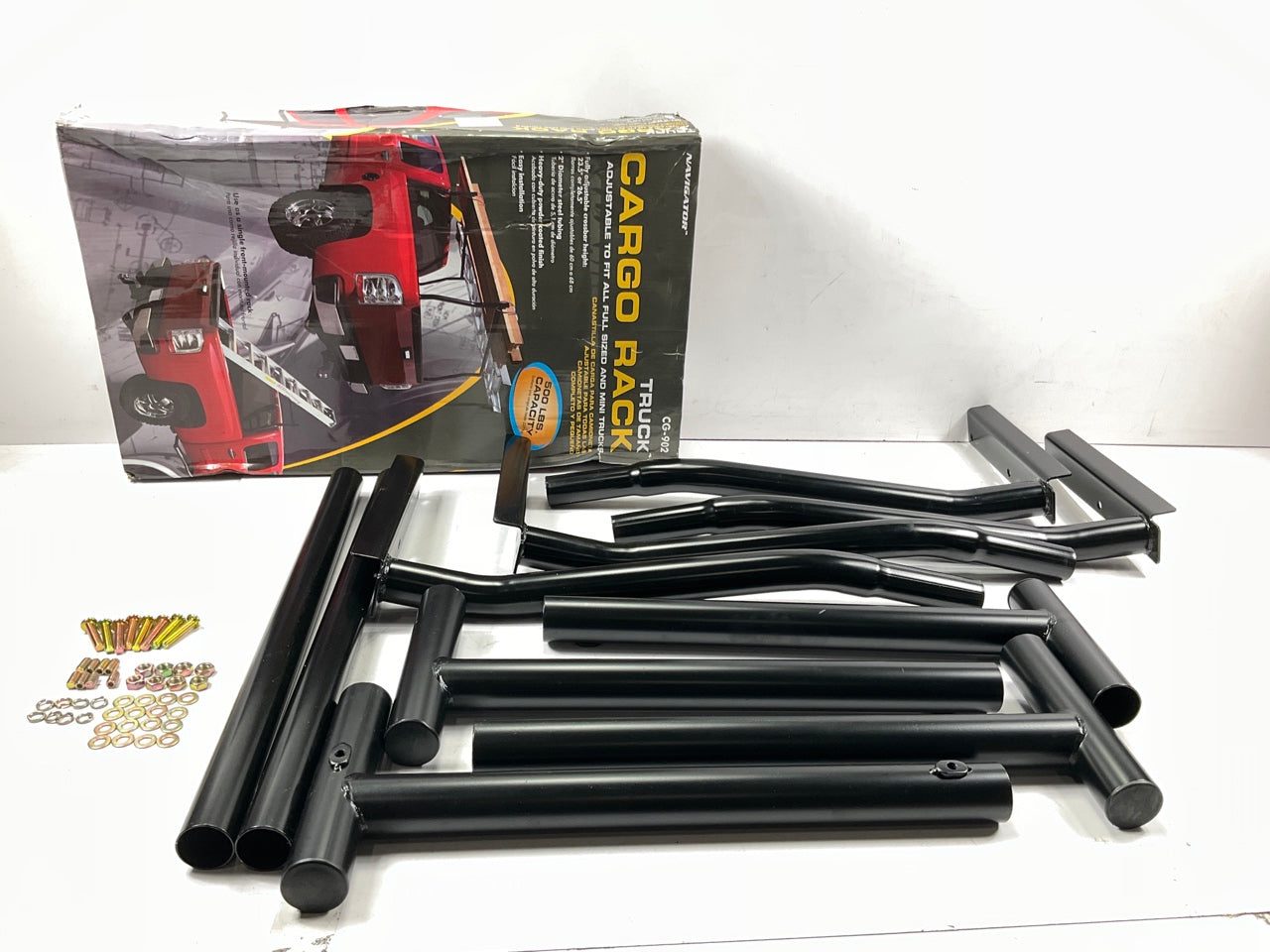Pilot CG-902 Fully Adjustable Cross Bar Cargo Rack, 2'' Steel Tubing, 500 Lbs Cap
