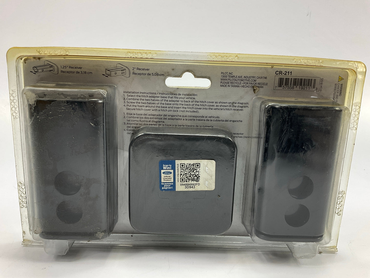 Pilot CR211 Trailer Hitch 2'' Plug Cover Ford Oval Logo F-150 F-250 F-350 Pickup