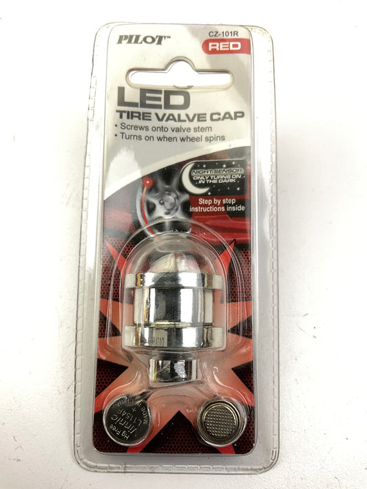 Pilot CZ-101R Tire Valve Stem Cap - Red LED, Battery Operated
