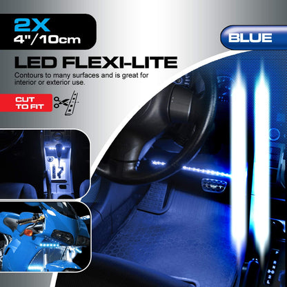 Pilot CZ176B Waterproof 2 X 4'' Flexible Adhesive BLUE LED Strip Bar Accent Light