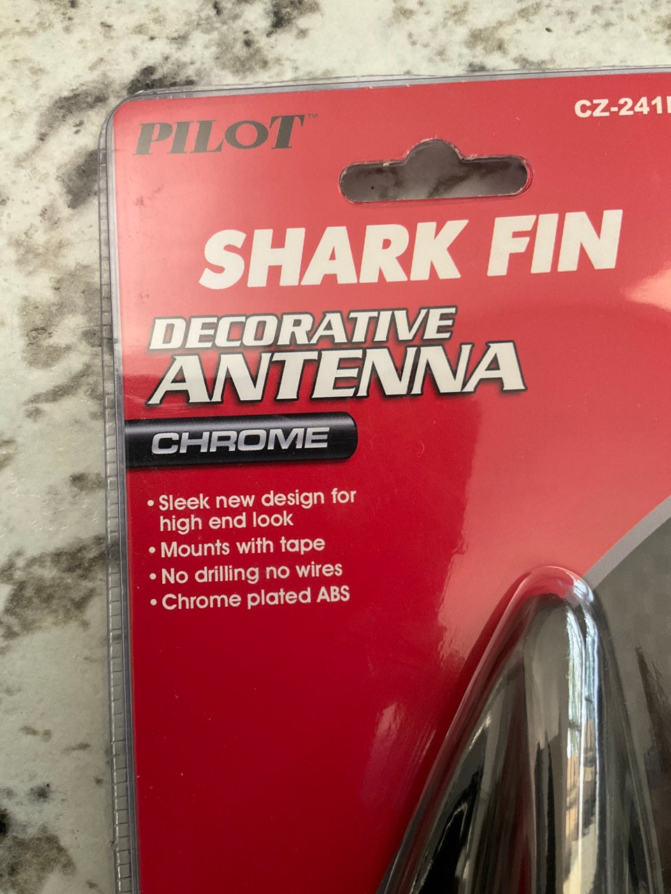 Pilot CZ-241EC DECORATIVE (NON-FUNCTIONAL) Black Chrome Shark Fin Antenna