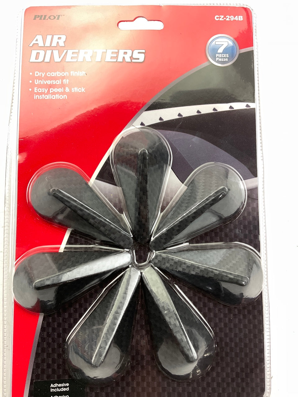 Pilot CZ-294B Black Chrome Air Diverter, Universal Fit, 7 PC