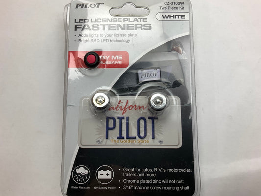 Pilot CZ-3100W 2 PC, Lighted License Plate Bolt Kit, 12V, Thread 3/16''