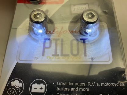 Pilot CZ-3100W 2 PC, Lighted License Plate Bolt Kit, 12V, Thread 3/16''