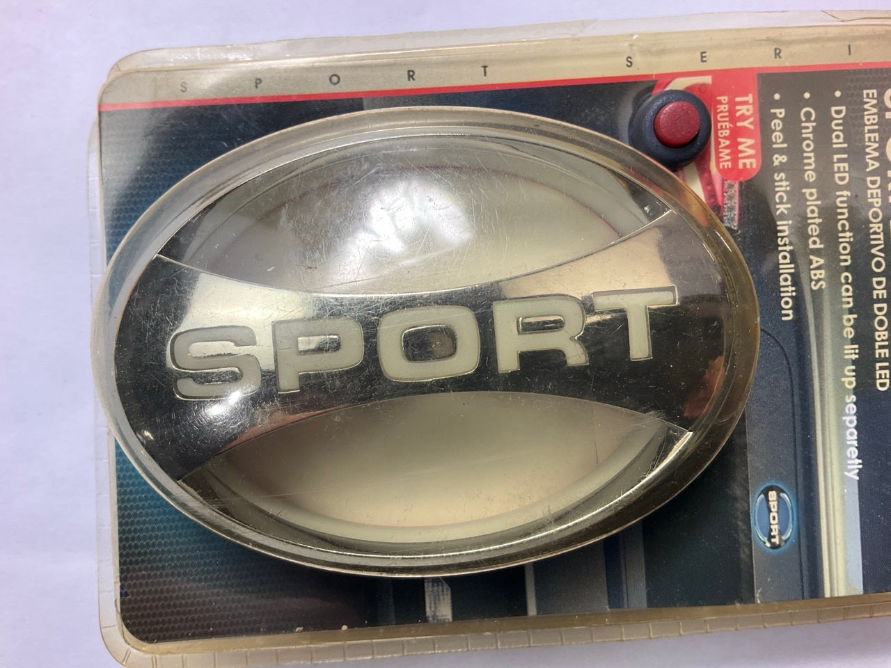 Pilot CZ-3251P Chrome Plated Peel And Stick Emblem Sport Dual LED, Blue & White