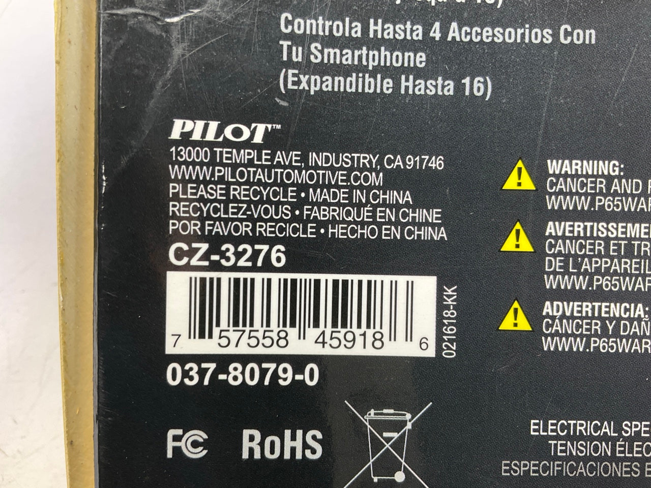 Pilot CZ-3276 4-Device Bluetooth Accessory Switch, 8 Amp In-line Fuse Added
