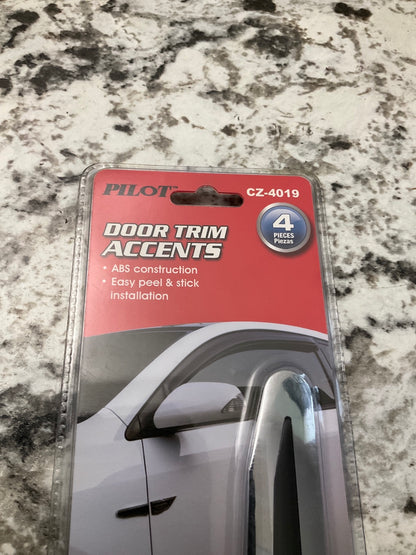 Pilot CZ4019 Chrome Sport 4-piece Door Trim Car Accents ''SPORT''  Peel & Stick