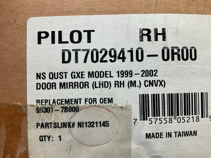 Pilot DT7029410-0R00 Manual Adjust Right Passengers Mirror For 1999-2000 Quest