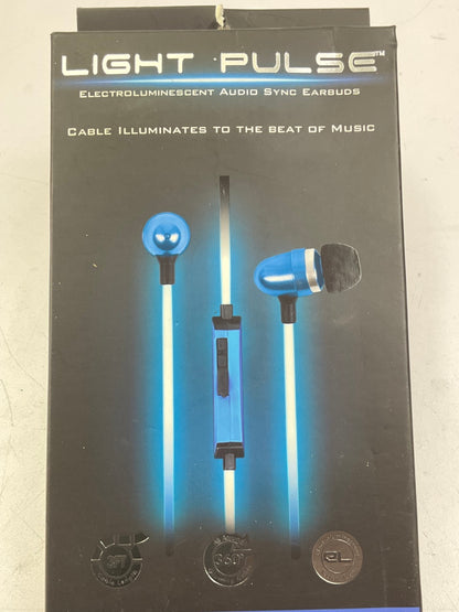 Pilot EL-1300B Electroluminescent Audio Response Ear Bud Headphones, Blue