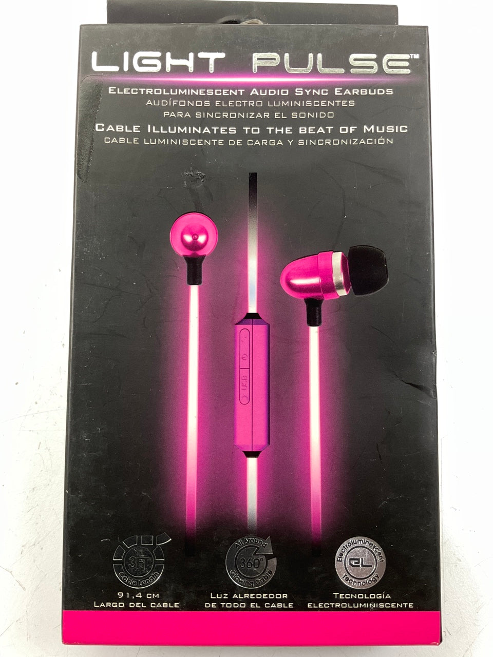 Pilot EL-1300P Electroluminescent Audio Response Ear Bud, Pink