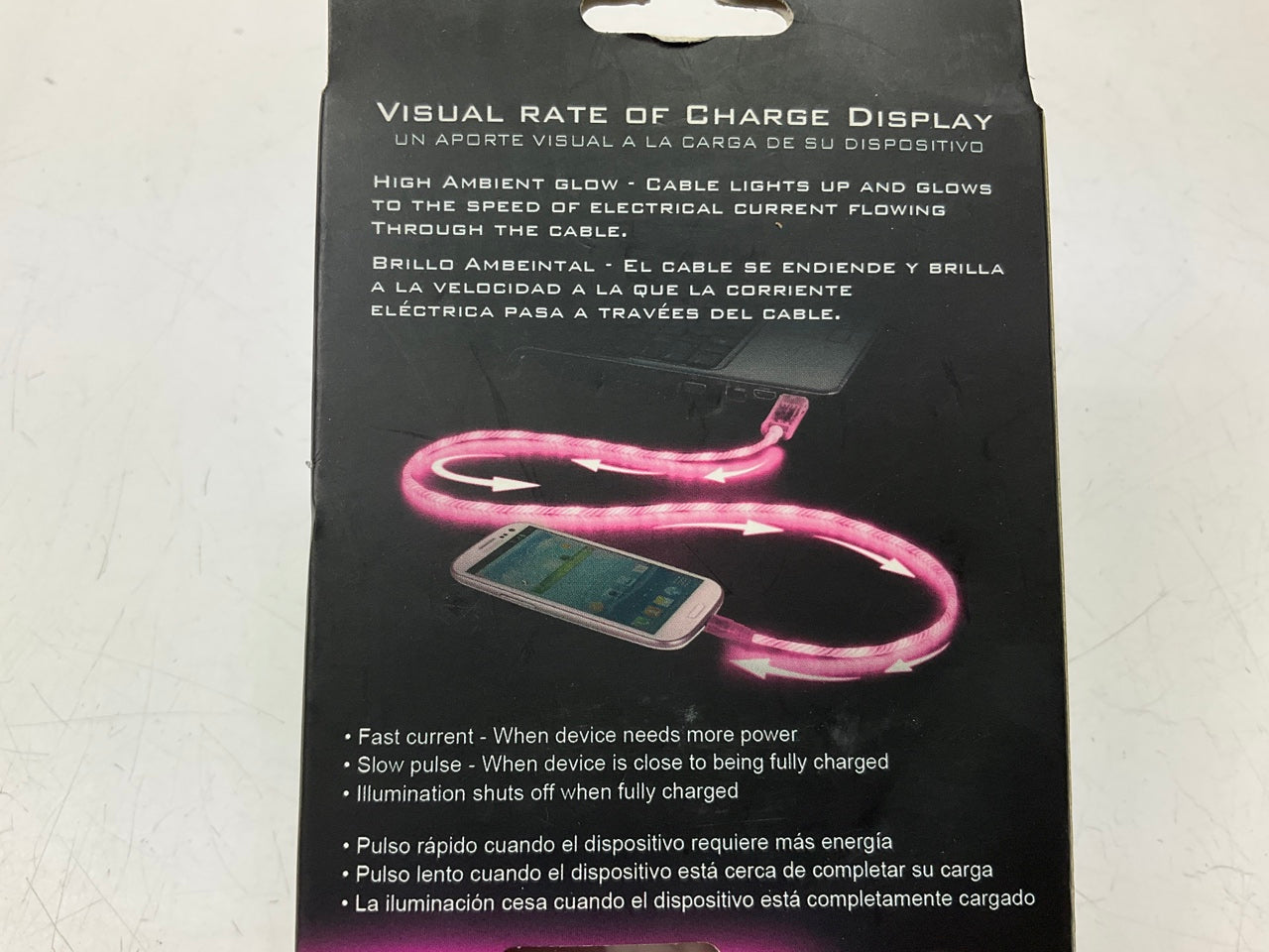 Pilot EL-1400P Micro USB Data Sync Charger Pink LED Light Cable