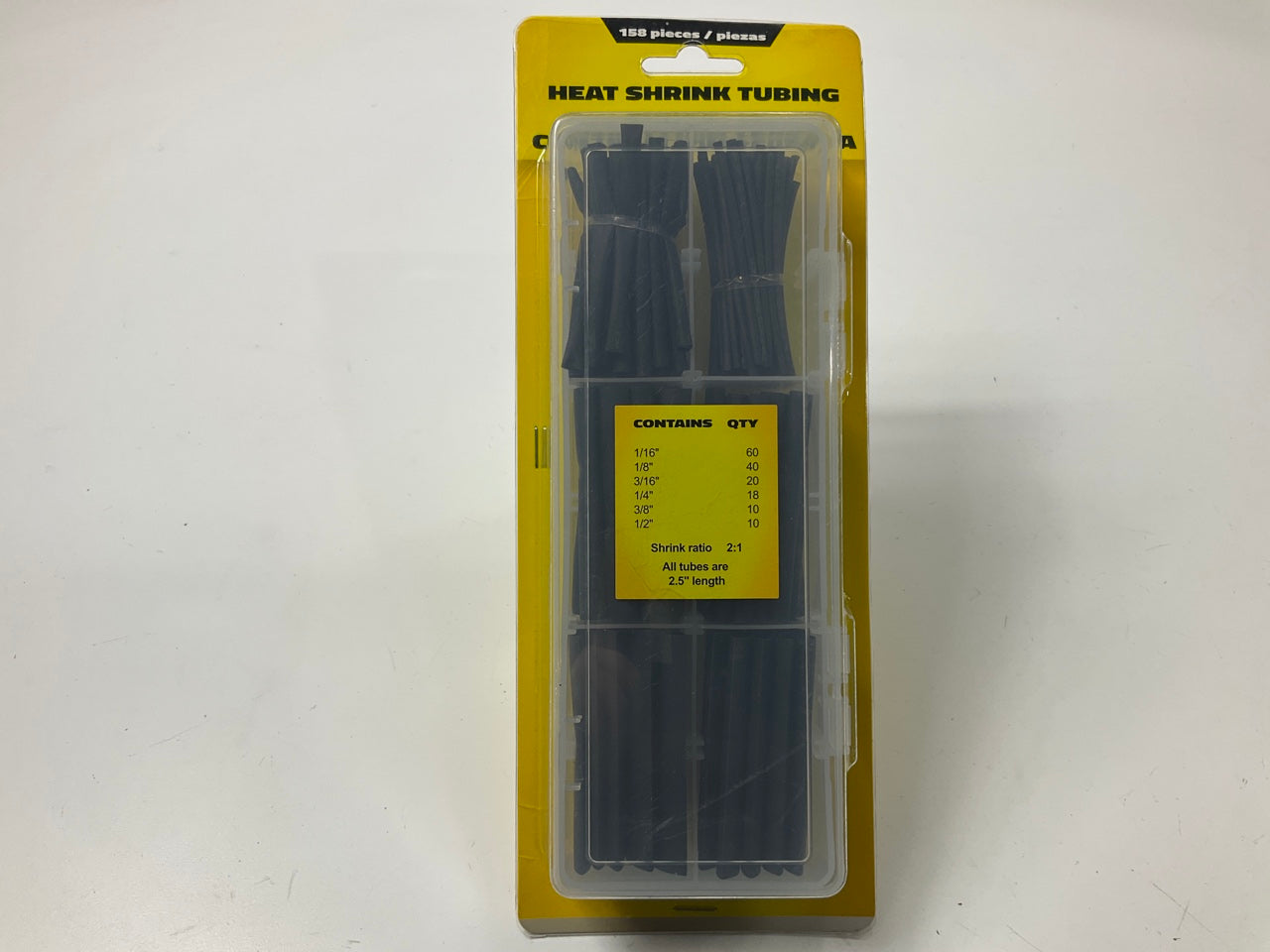 Pilot EL-180 2.5'' Heat Shrink Tubes, Black, 158 Piece Heat Shrink Tubing Pack
