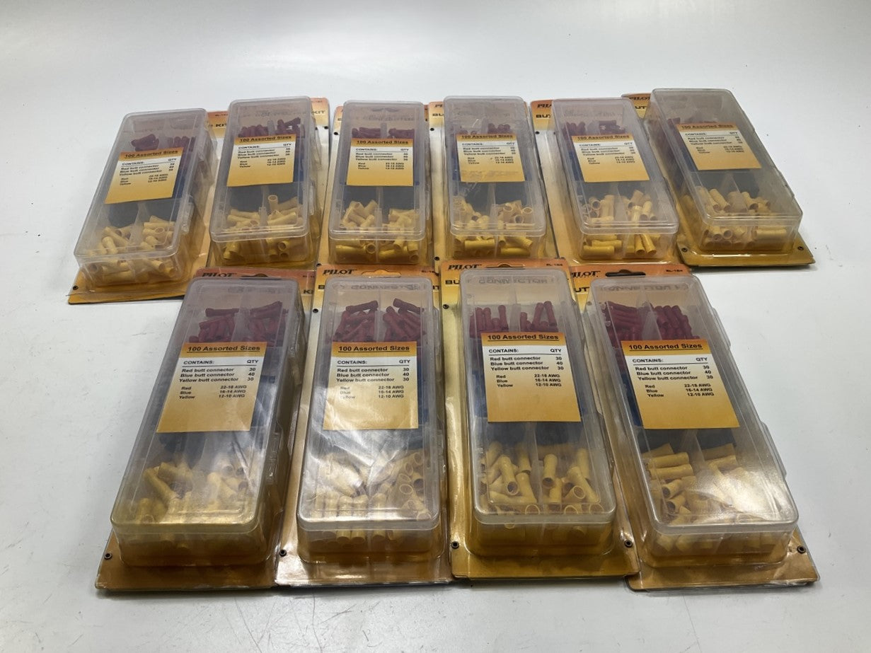 (10) Pilot EL184 100-Piece Butt Connectors Kit: Red, Blue Yellow Butt Connectors