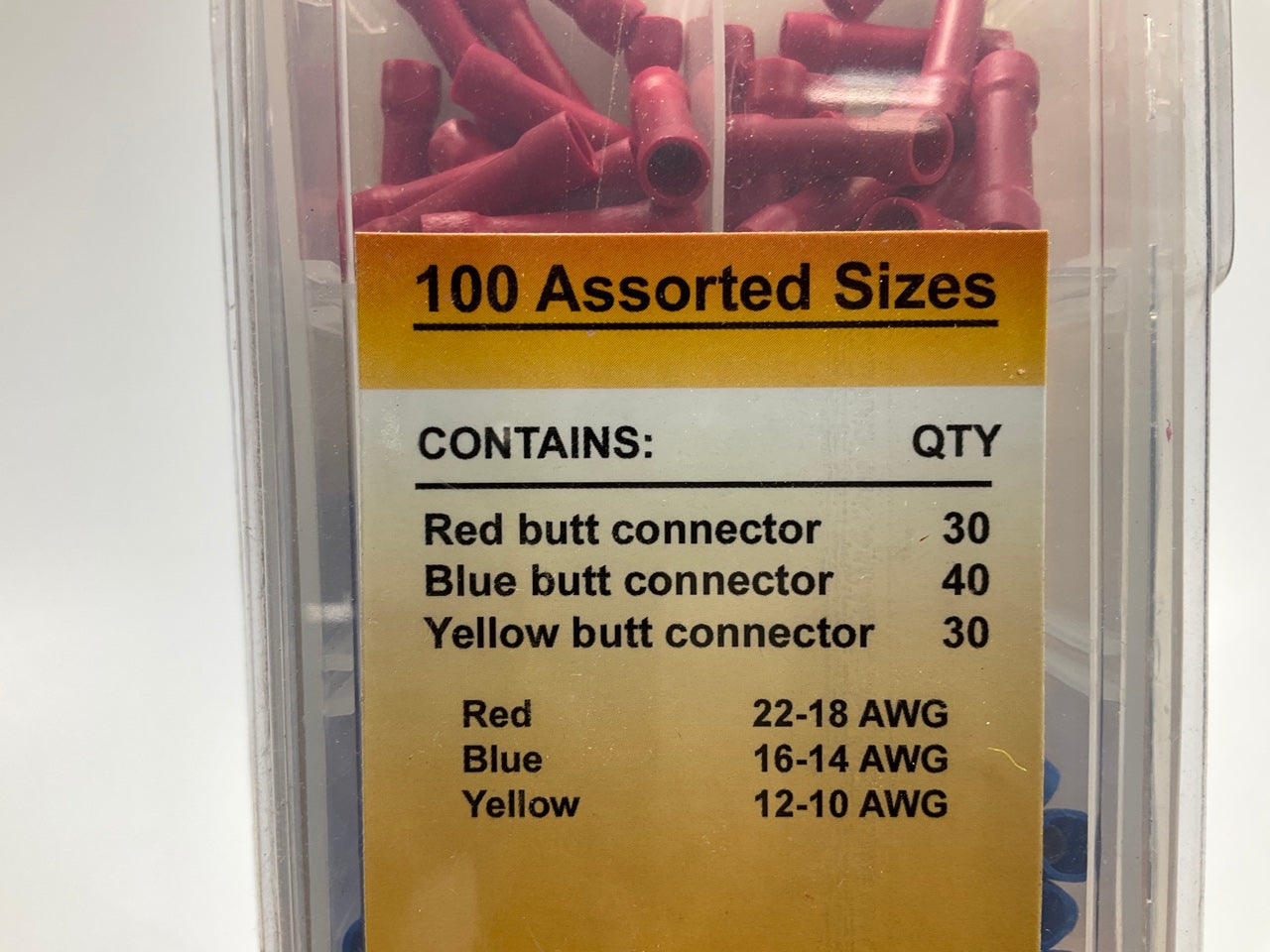 (10) Pilot EL184 100-Piece Butt Connectors Kit: Red, Blue Yellow Butt Connectors