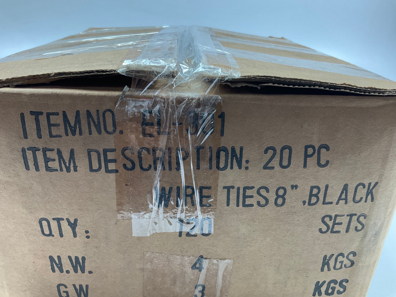 2,400 Pcs Total - Large Lot Of Pilot EL-301 Zip Ties, Black, 40 Lbs, 8'' Long