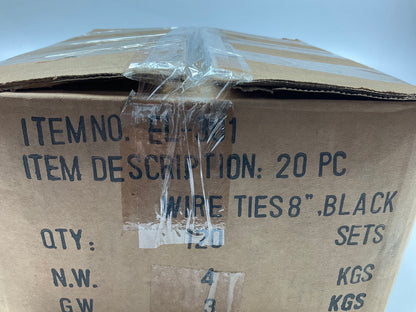 2,400 Pcs Total - Large Lot Of Pilot EL-301 Zip Ties, Black, 40 Lbs, 8'' Long