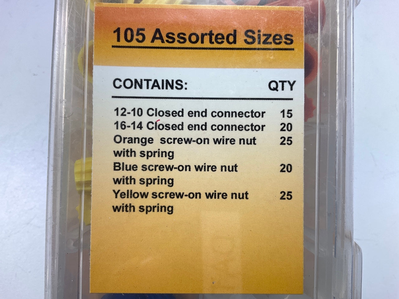 105 Pieces Wire Twist Connectors 22-14 AWG Caps Nuts Assortment Kit Set Pilot