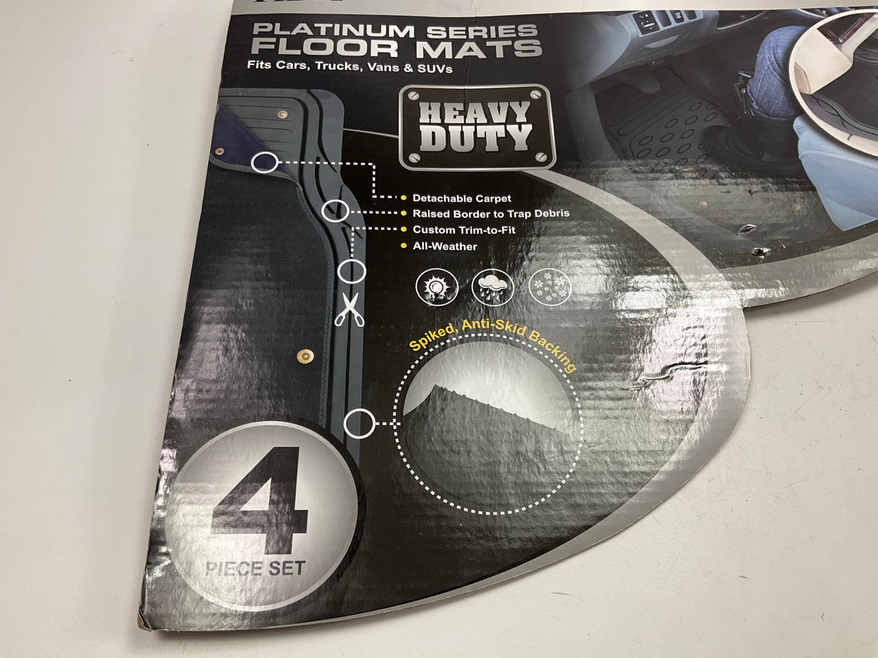 Pilot FM-09E Universal Rubber Heavy Duty Car Interior Floor Mats - Black