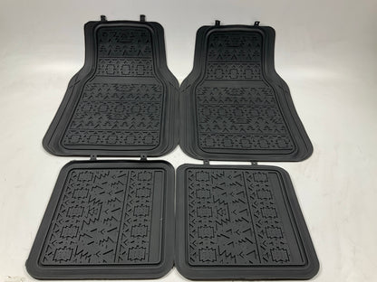 Pilot FM-337E - 4pc Aztec Rubber Floor Mat, BLACK