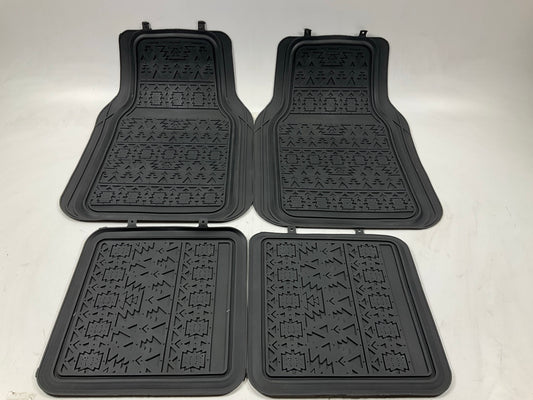 Pilot FM-337E - 4pc Aztec Rubber Floor Mat, BLACK