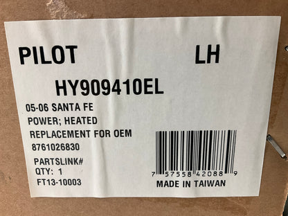 Pilot HY909410EL Left Heated Power Mirror For 2005-2006 Hyundai Santa Fe