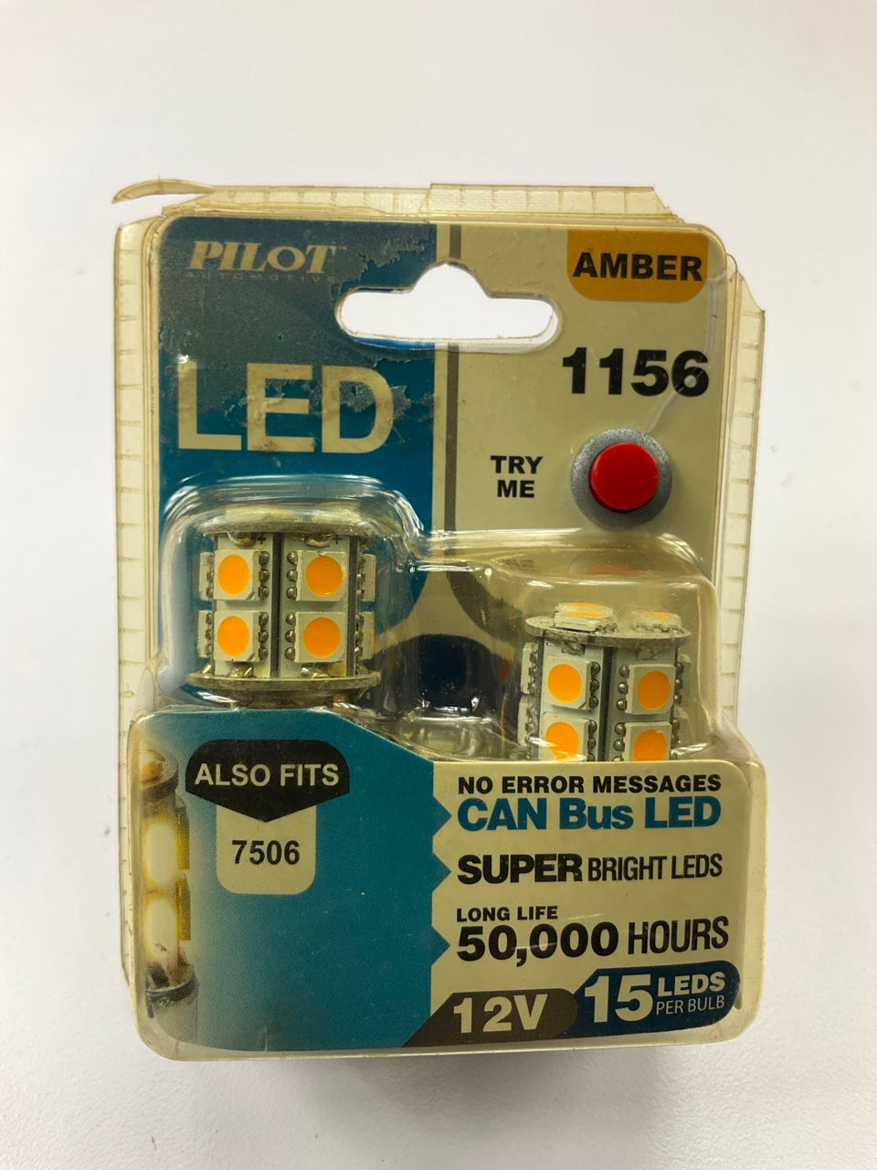 Pilot IL-1156A-15 Amber LED Light Bulb (7506), 12V, 50,000HRS, 5050 SMD