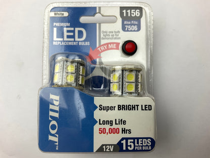 Pilot IL-1156B-15 - White LED Stop/Tail Light Bulbs, (7506), 12V, 50,000HRS