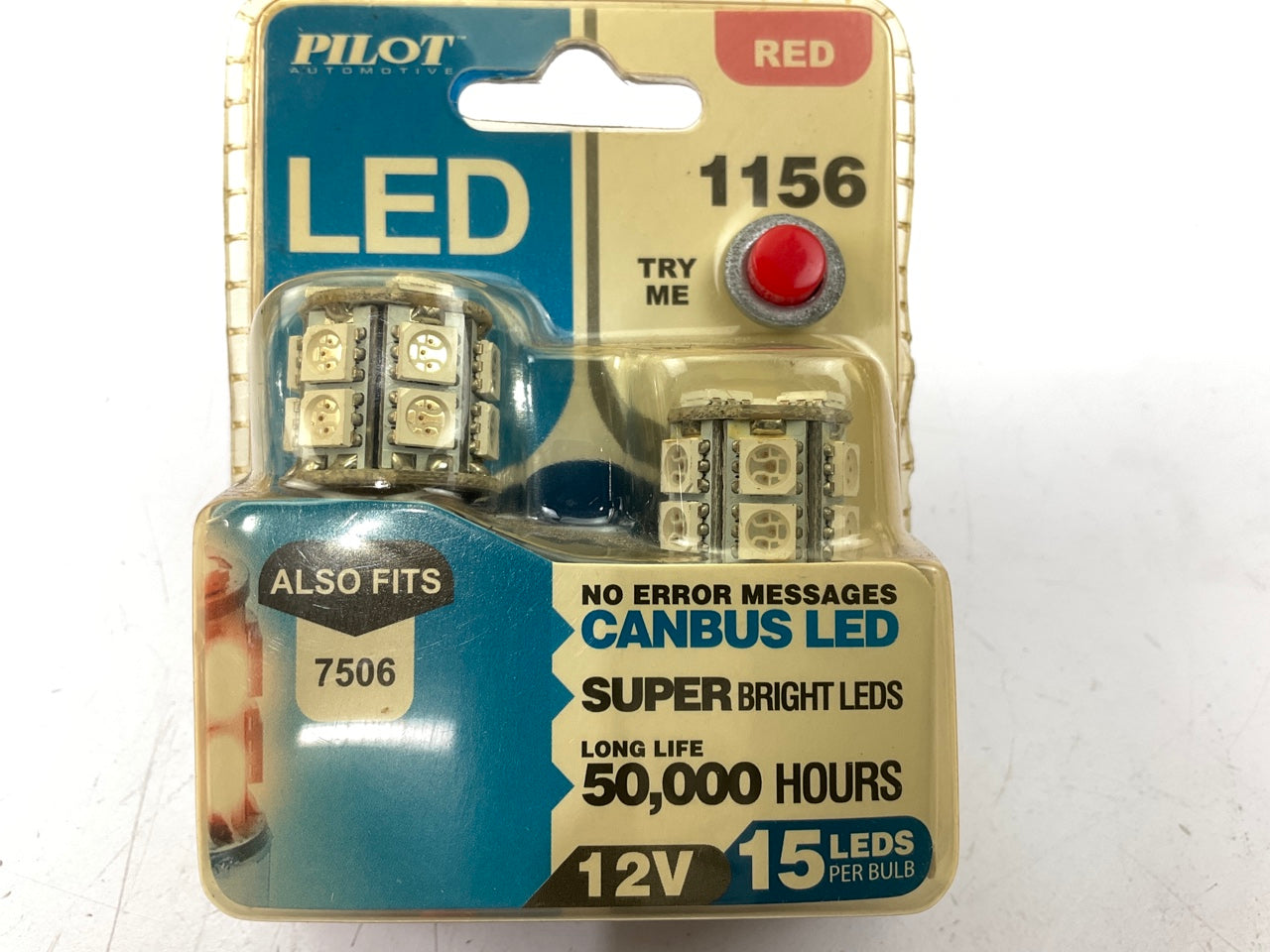 Pilot IL-1156R-15 Red LED Stop / Tail Light Bulbs, 2PC, 50,000HRS, For 7506