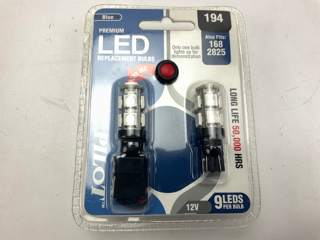 Pilot IL-194B-9 Premium Blue LED Light Lamp Bulbs 12V For 194, 168, 2825