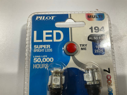 Pilot IL194M5 Multi-Color 5-SMD LED Dome Light Bulb - 2 Piece, # 194, 168, 2825