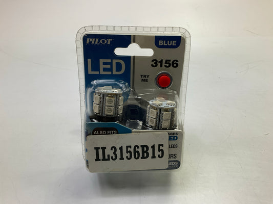 Pilot Automotive IL-3156B-15 Blue 15-SMD LED Stop/Tail Light Bulb - 2 Piece 3156