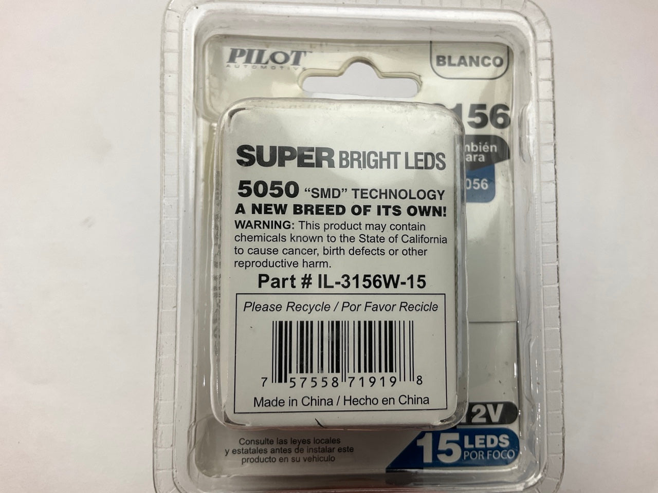 Pilot Automotive IL-3156W-15 3156 3056 SUPER White 15 LED Light Bulbs (PAIR)