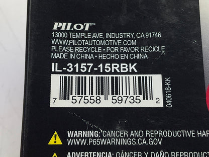 Pilot IL-3157-15RBK Flashing Brake Light Bulb, 2PC, Red (3057, 4057, 3357, 4157)