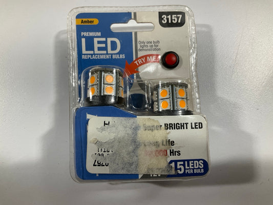 Pilot IL-3157A-15 - Amber LED Light Bulb, 12V 50,000HRS, 15LEDs Per Bulb, 2 PC