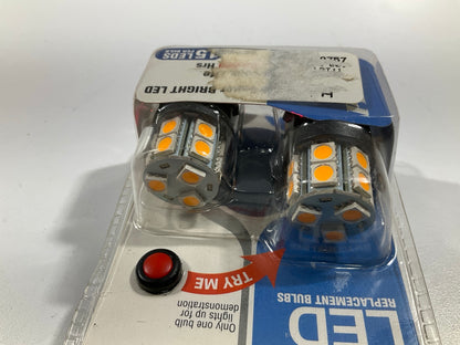 Pilot IL-3157A-15 - Amber LED Light Bulb, 12V 50,000HRS, 15LEDs Per Bulb, 2 PC