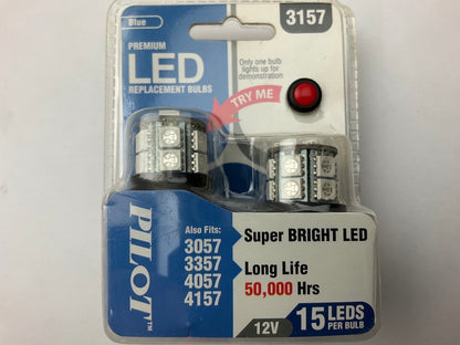 Pilot IL-3157B-15 Blue LED Turn / Tail Light Bulb (3057,3357,4057,4157), 2PC